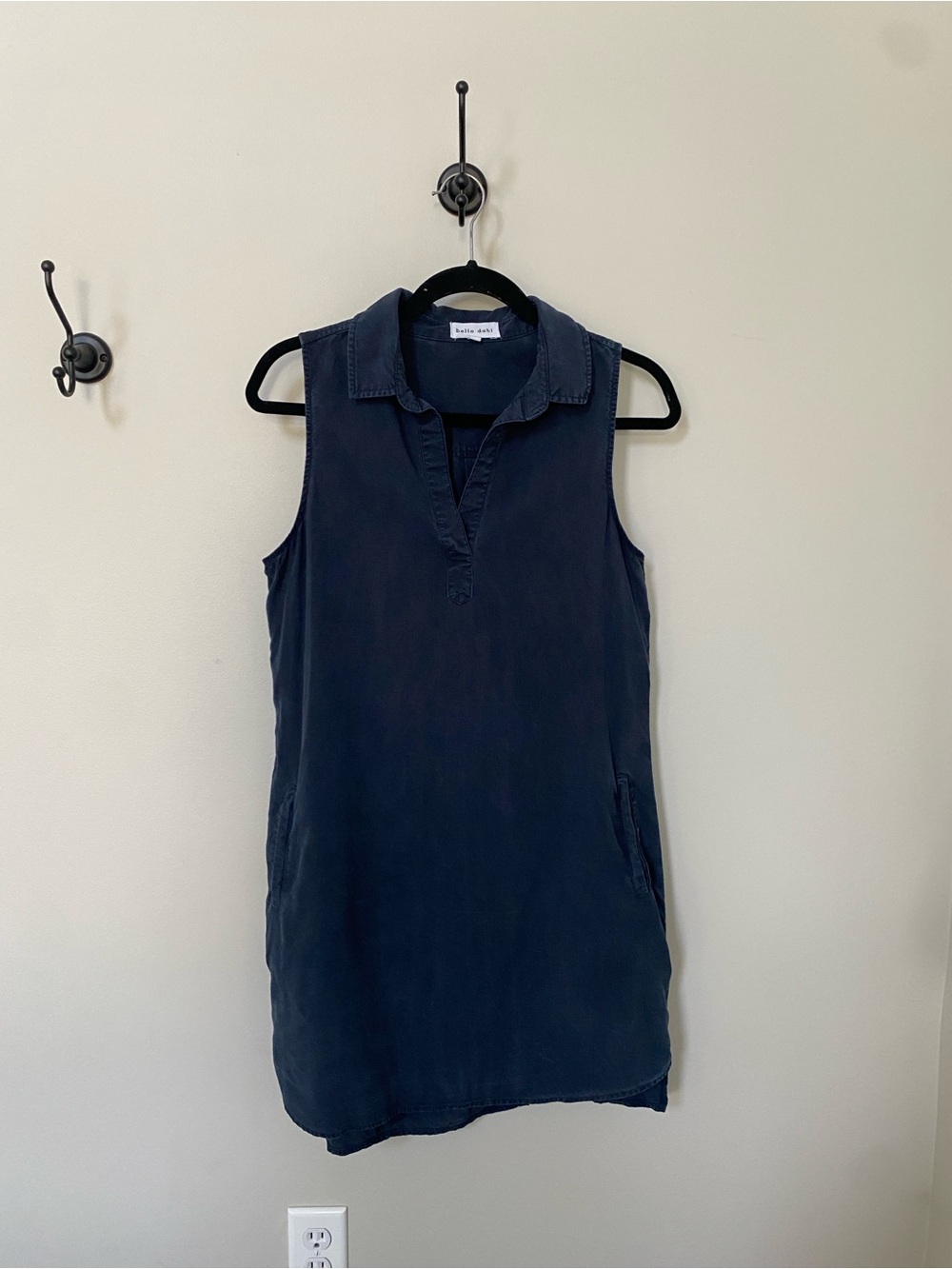 Bella Dahl Navy Transitional Season Shirt Dress Small